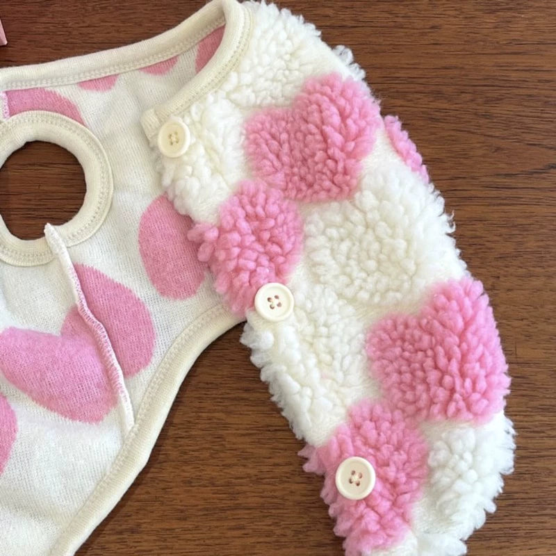 Fleece Sweet Rabbit Heart Dog Cat Jacket Vest