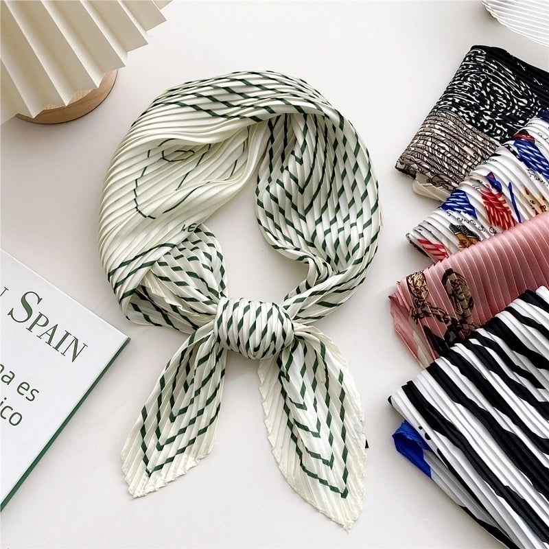 Women's Sweet Color Block Polyester Printing Silk Scarf