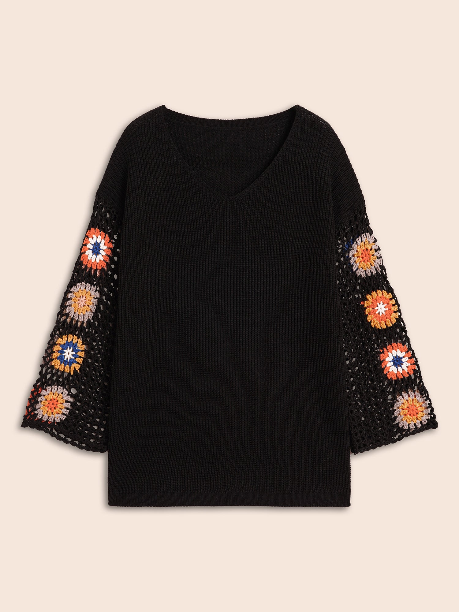 Floral Embroidered Hollow Out Pullover