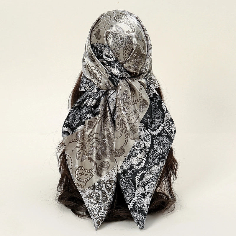 Women's Vintage Style Streetwear Leopard Satin Silk Scarf