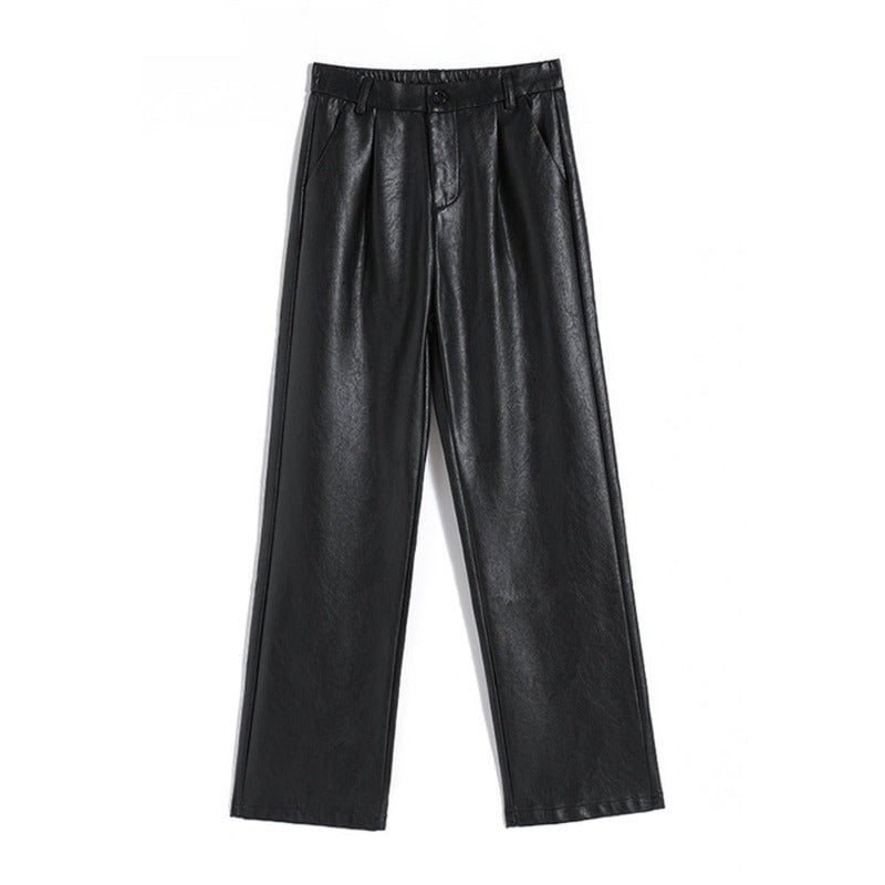 Women's Loose PU Leather Pants