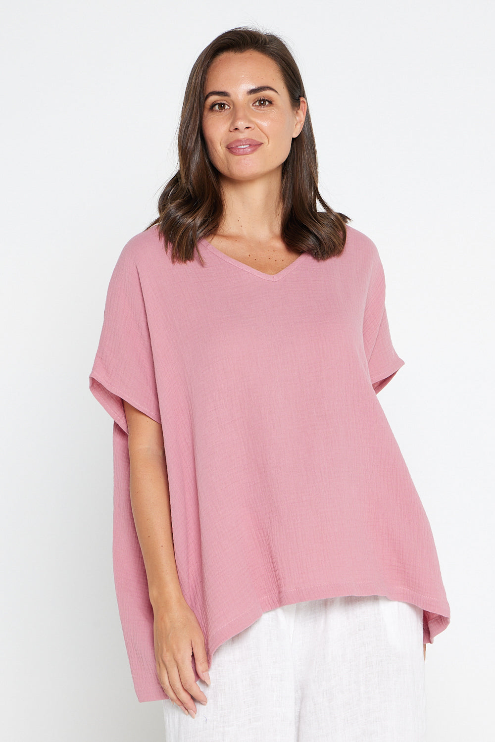 Tahiti Muslin Top - Rose