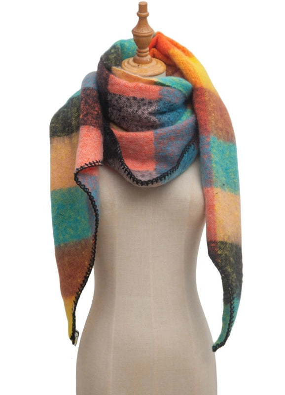 Women's Casual Minimalist Lattice Polyester Scarf