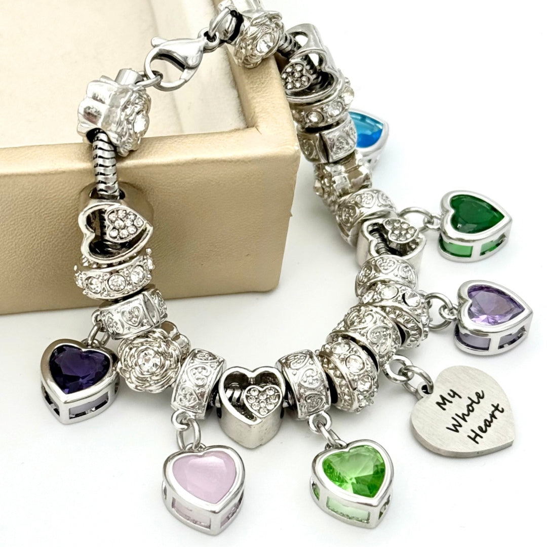 My Whole Heart Birthstone Bracelet