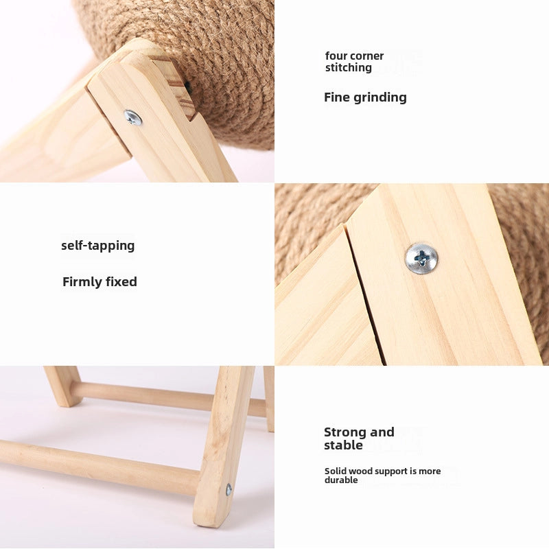 Sisal Ball Cat Catch Ball Cat Toy Ball To Relieve Boredom Self-Hi Cat Claw Grinder Supplies Do Not Drop Debris Vertical Wear-resistant Cat Catch