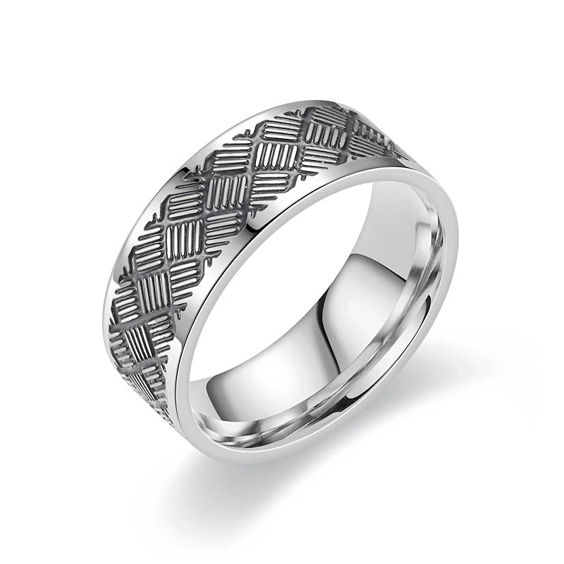 Retro Round Titanium Steel Rings In Bulk