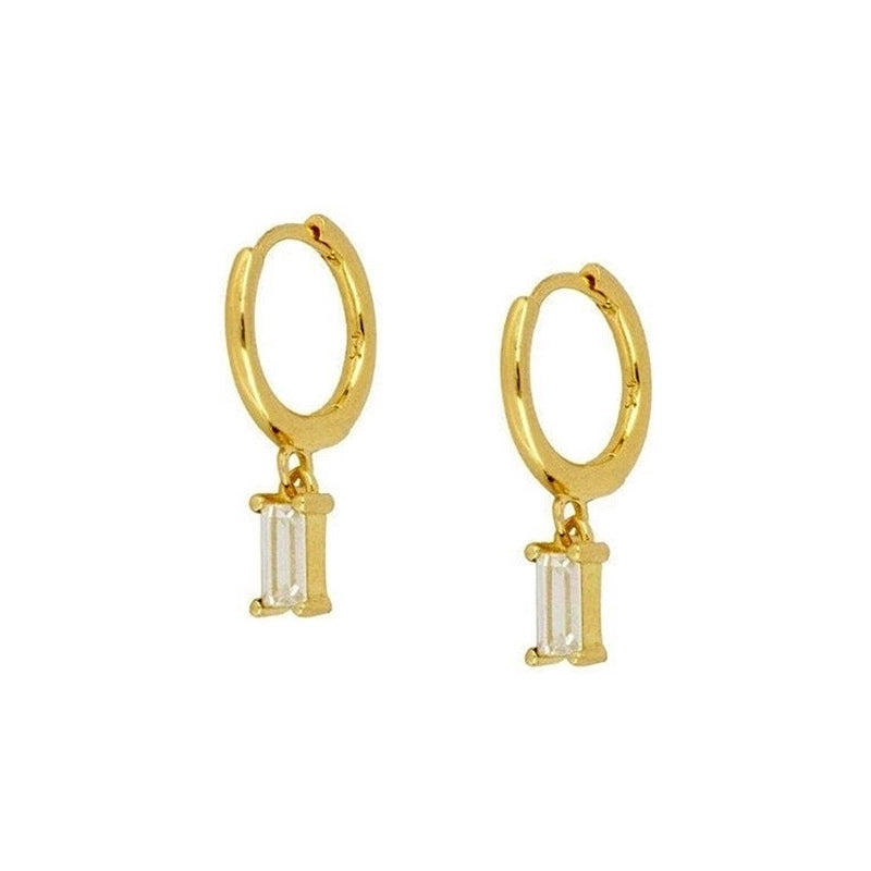 Minimalist Geometric Copper Artificial Gemstones Copper Earrings