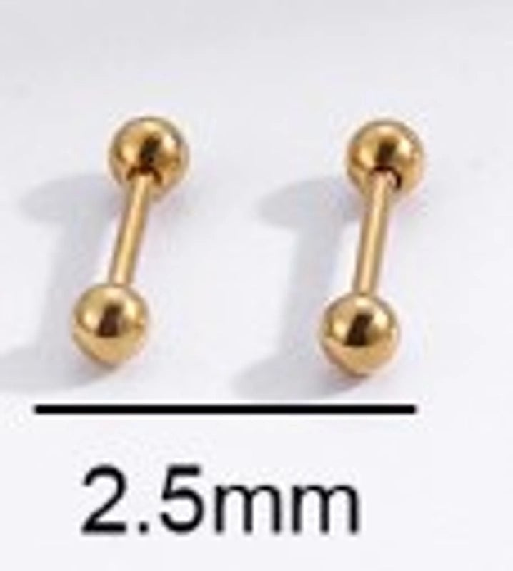 1 Pair Ear Cartilage Rings & Studs Minimalist Geometric 316L Stainless Steel  Plating