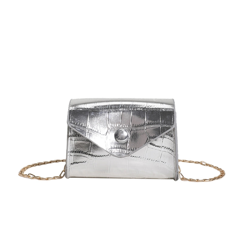 Women's Pu Leather Solid Color Classic Style Square Flip Cover Shoulder Bag Crossbody Bag