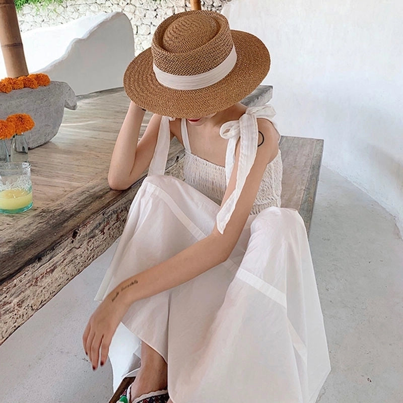 Women's Retro Solid Color Straw Hat