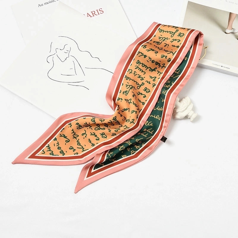 Women's Elegant Geometric Satin Silk Scarf