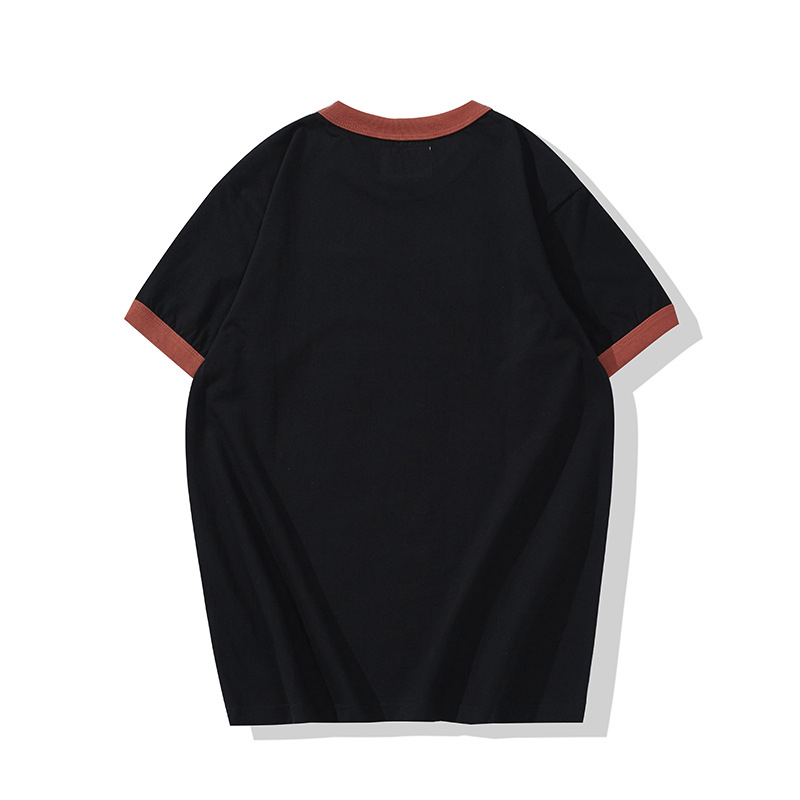 Retro Motorcycle 200g Colorblock Short-Sleeved T-Shirt