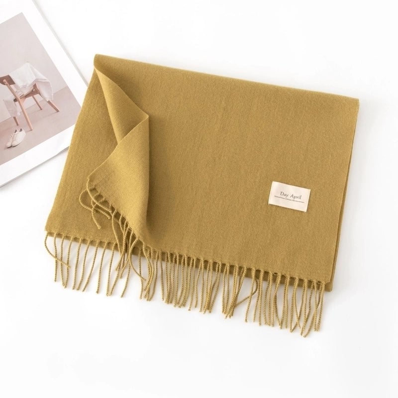 Women's Sweet Solid Color Polyester Scarf