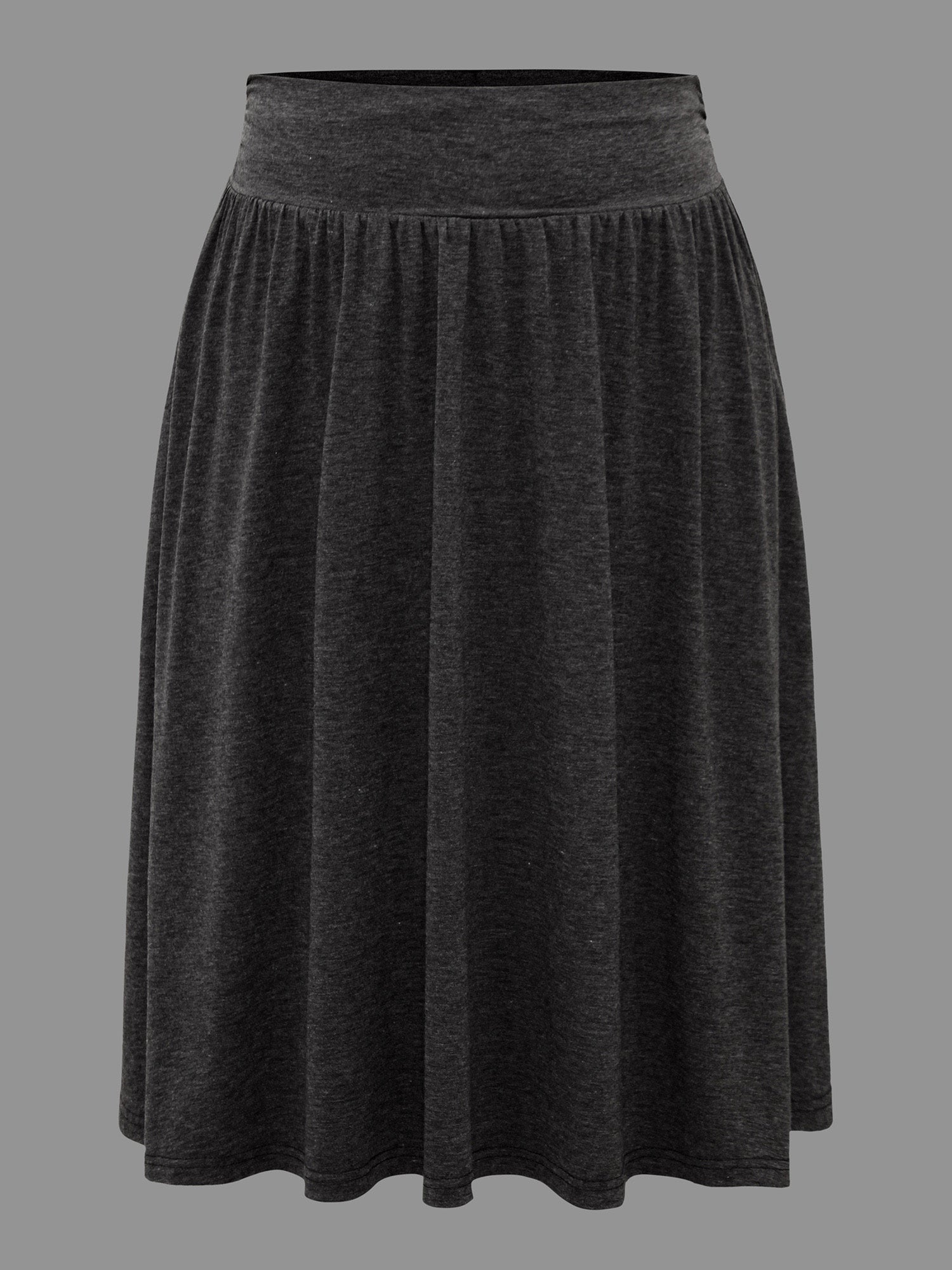 Plain Ruched Pocket Slightly Stretchy Skirt