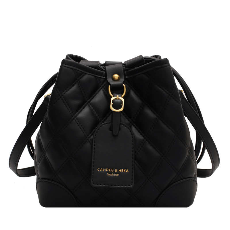 Stylish Embroidered PU Leather Bucket Crossbody Bag