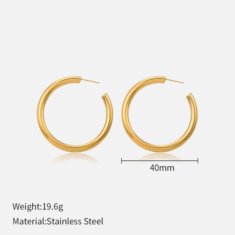 1 Pair Minimalist Solid Color Plating 304 Stainless Steel Stainless Steel Earrings