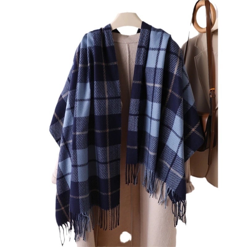 Women's Elegant Classic Style Color Block Polyester Printing Scarf