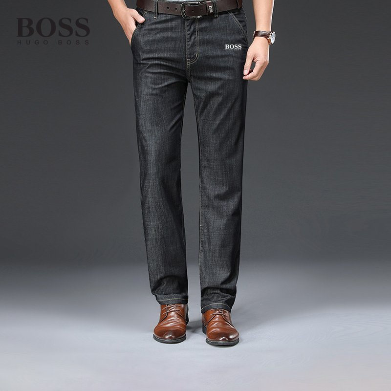 BOSS Men-s loose straight leg Tencel jeans