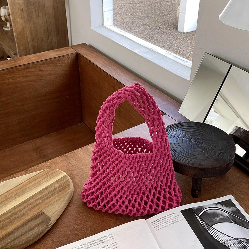 Women's Medium All Seasons Cotton Rope Streetwear Handbag Straw Bag