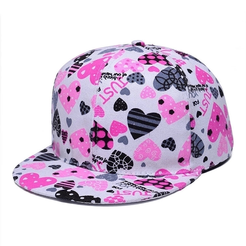 Women's Minimalist Heart Shape Feather Flower Flat Eaves Baseball Cap