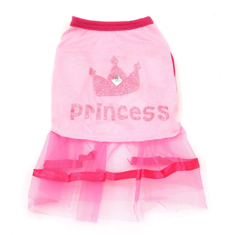 Princess Cotton Letter Heart Shape Crown Pet Clothing