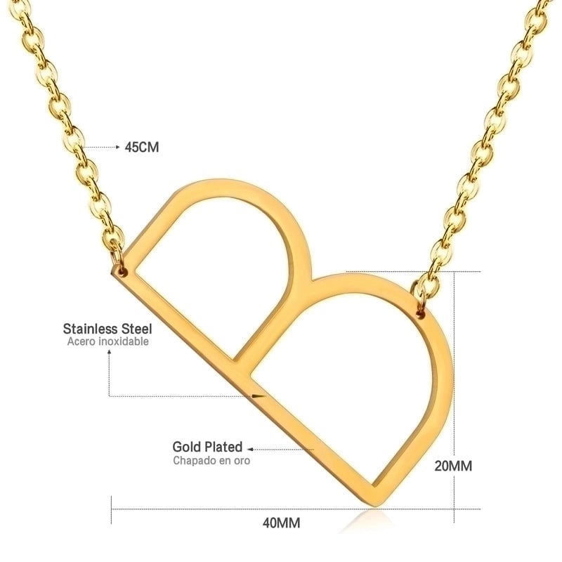 Stainless Steel Fashion Plating Letter Necklace