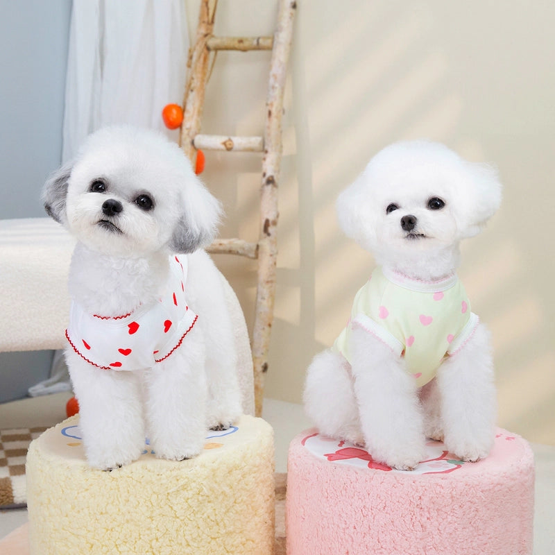 Casual Polyester Heart Shape Pet Clothing