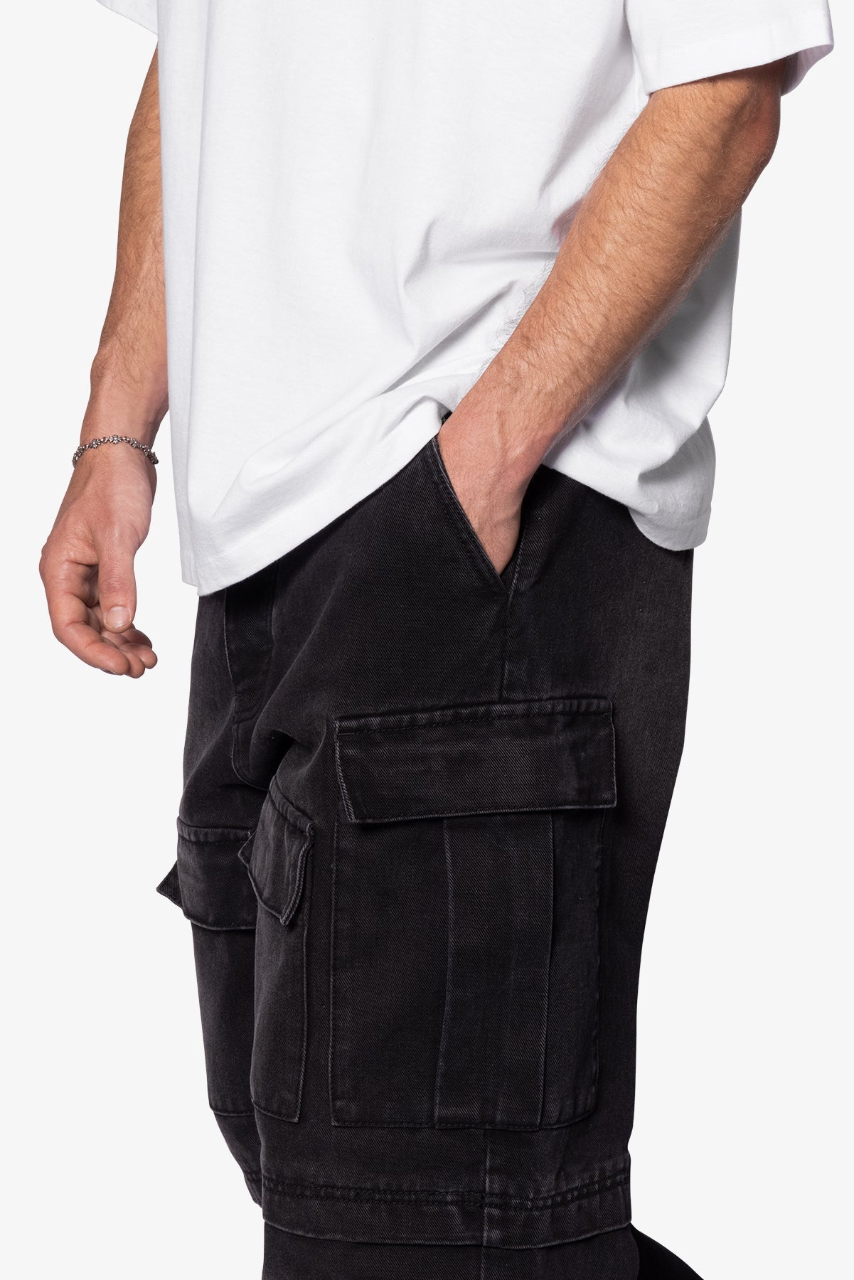 Ultra Baggy Dirty Rain Cargo Denim - Black