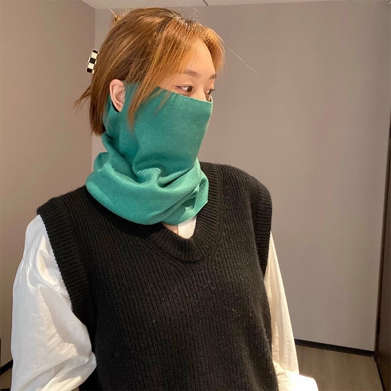 Unisex Minimalist Solid Color Polyester Crochet Lace Scarf Mask