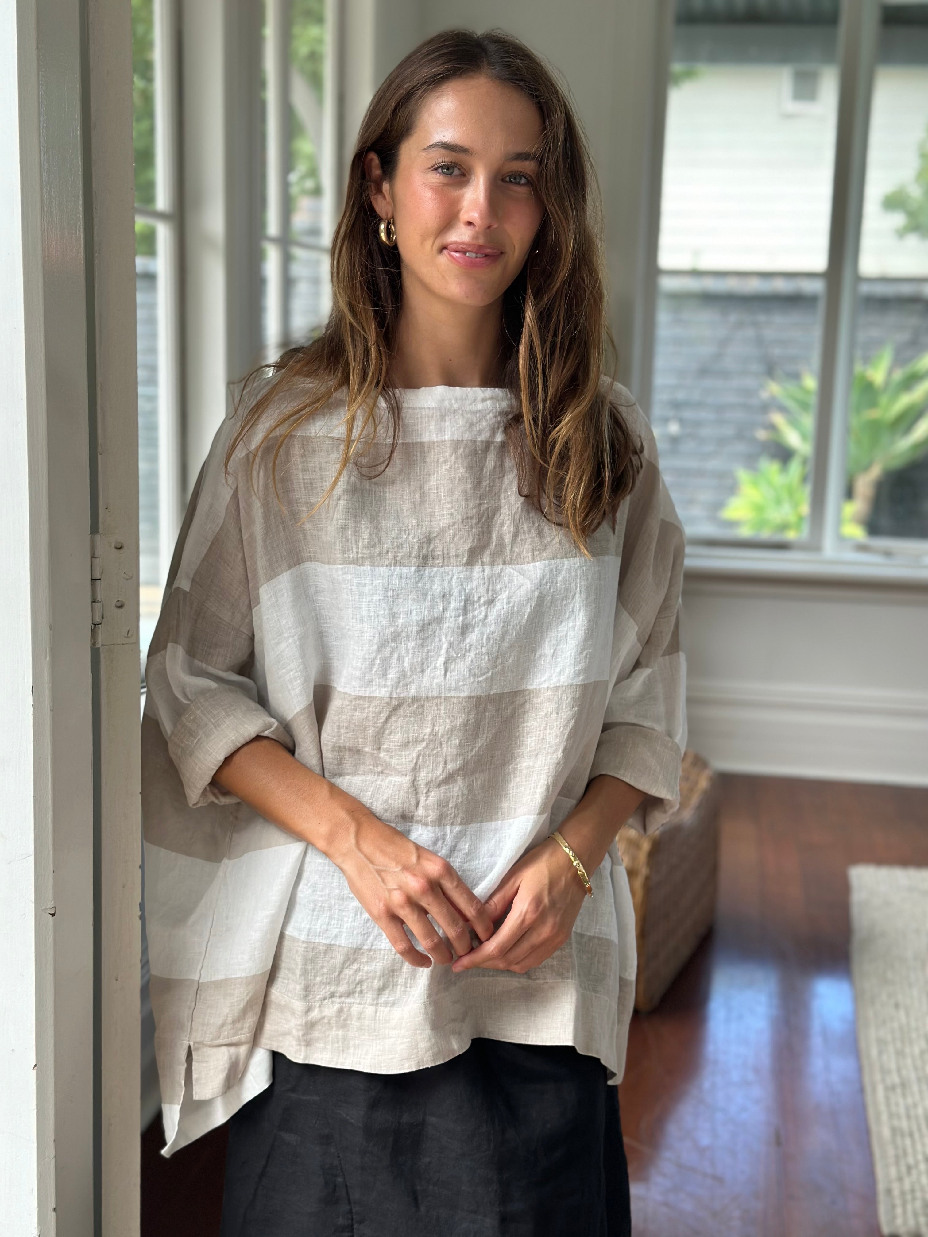 avril top - big natural stripe