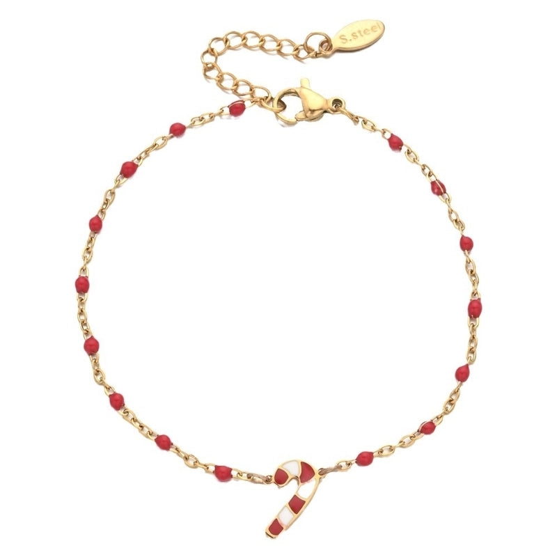 Cartoon Style Cute Candy Stainless Steel Bracelets In Bulk Christmas