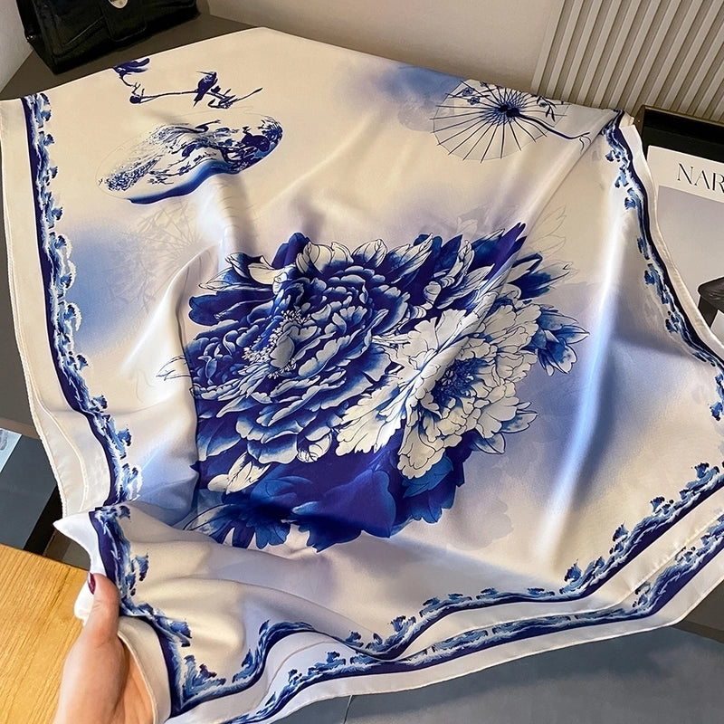 Women's Casual Elegant Minimalist Geometric Satin Silk Scarf