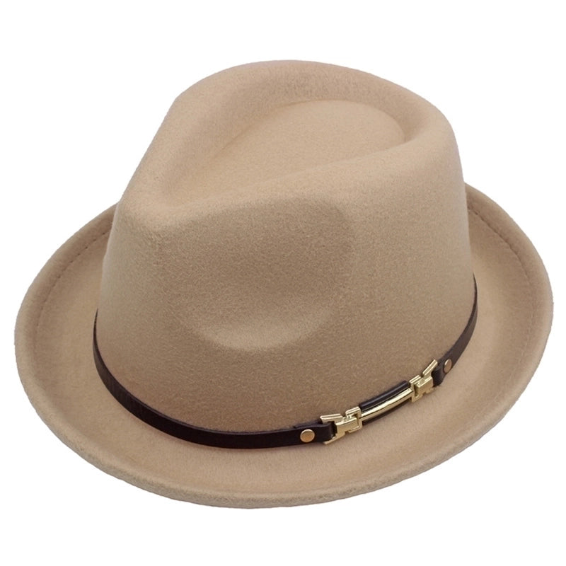 Women's Elegant Basic Minimalist Solid Color Wide Eaves Fedora Hat