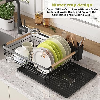 Dish Drying Rack . Cutlery stand with tray