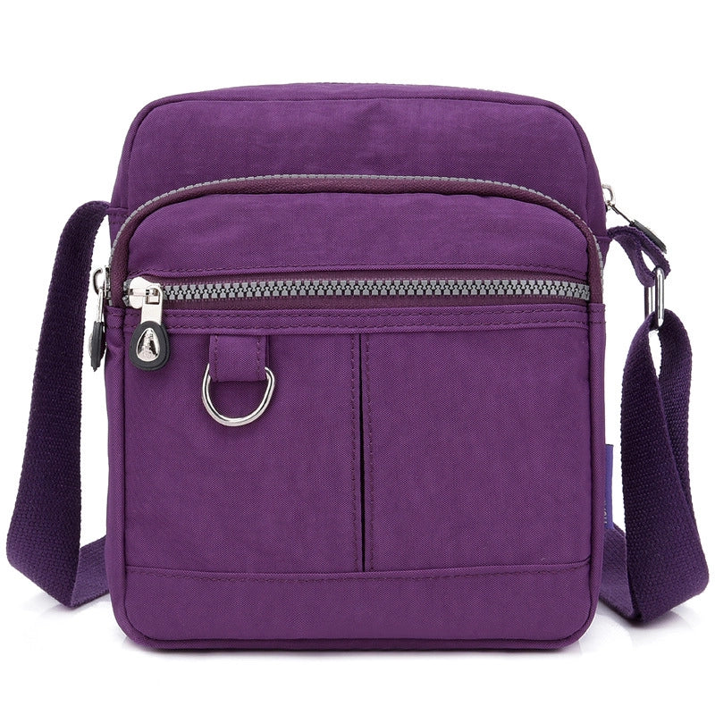 Women's Medium Nylon Solid Color Classic Style Square Zipper Shoulder Bag