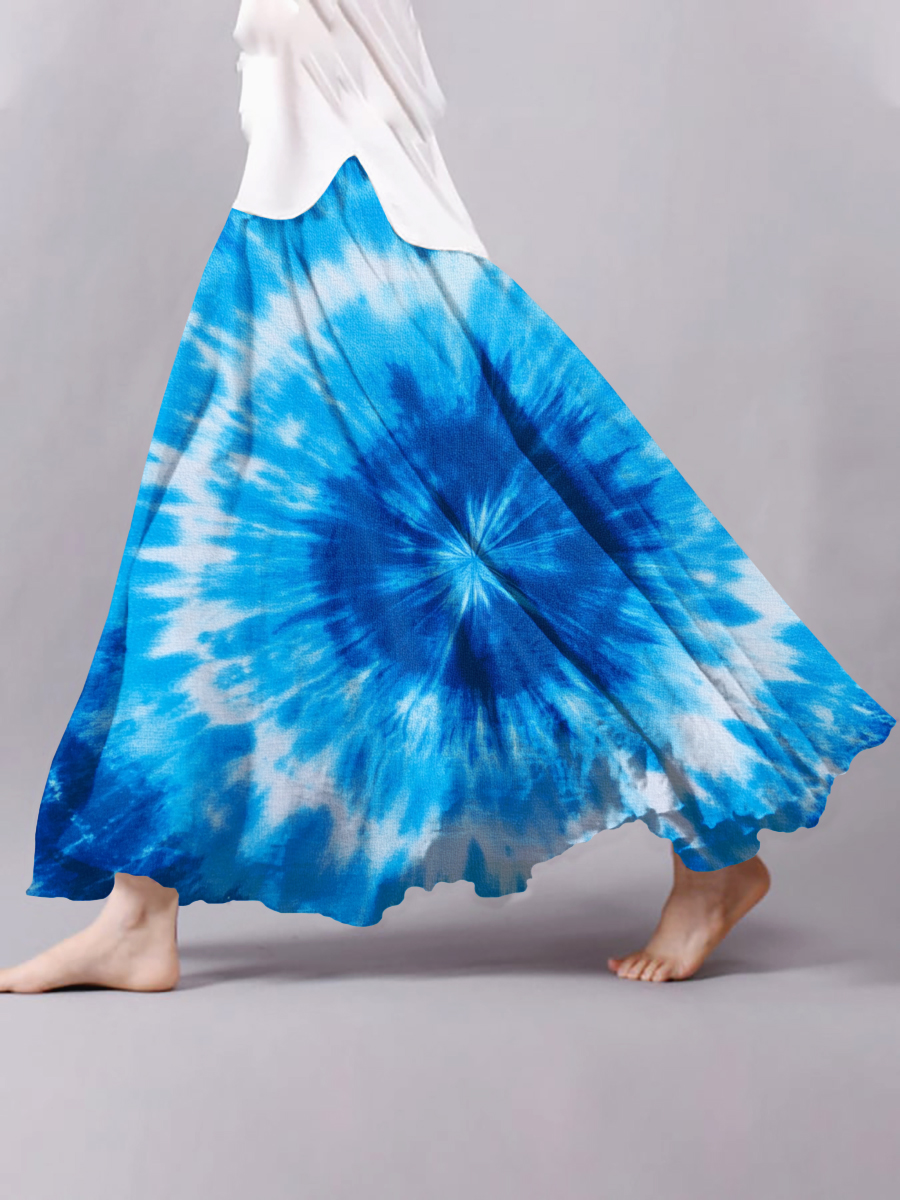 Blue Diabetes Awareness Print Casual Skirt