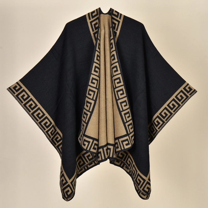 Women's Retro Graffiti Polyester Acrylic Oil Painting Shawl