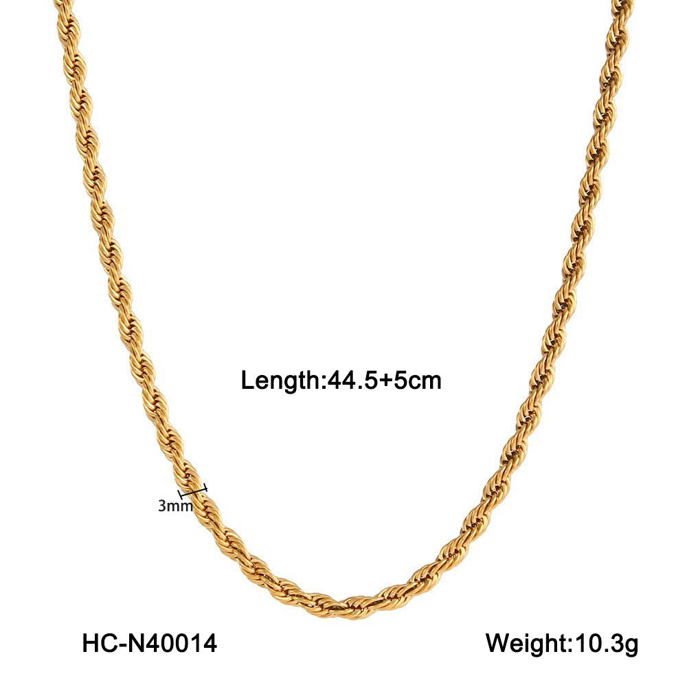 IG Style Chain Geometric Stainless Steel Electroplating Necklaces