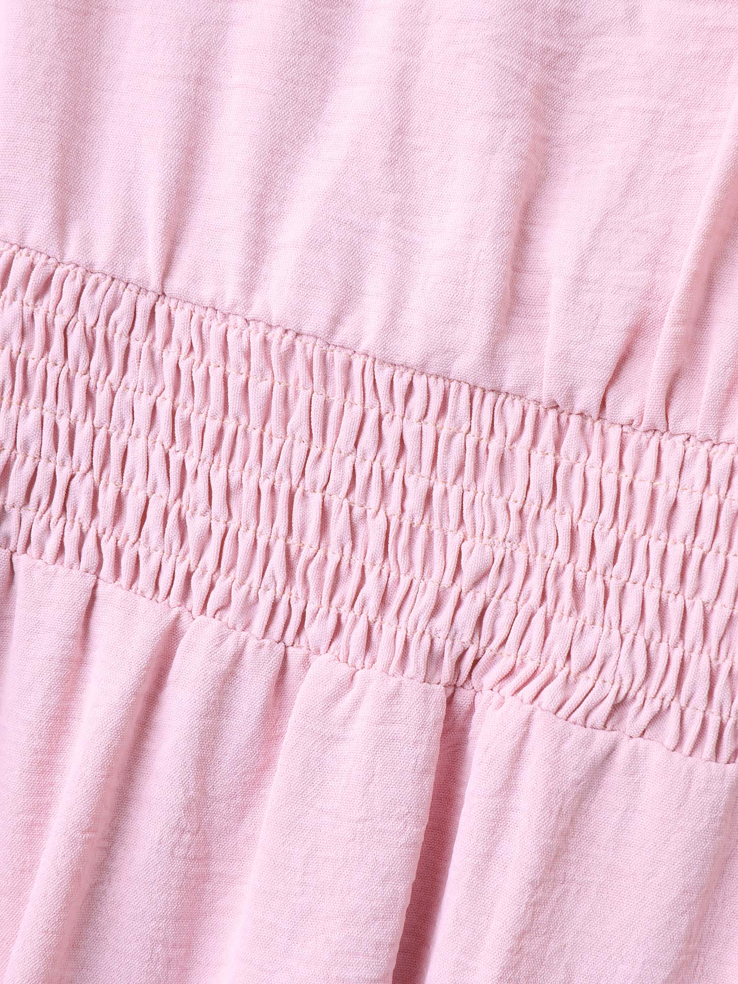 Shirred Waist Tiered Hem Milkmaid Dress