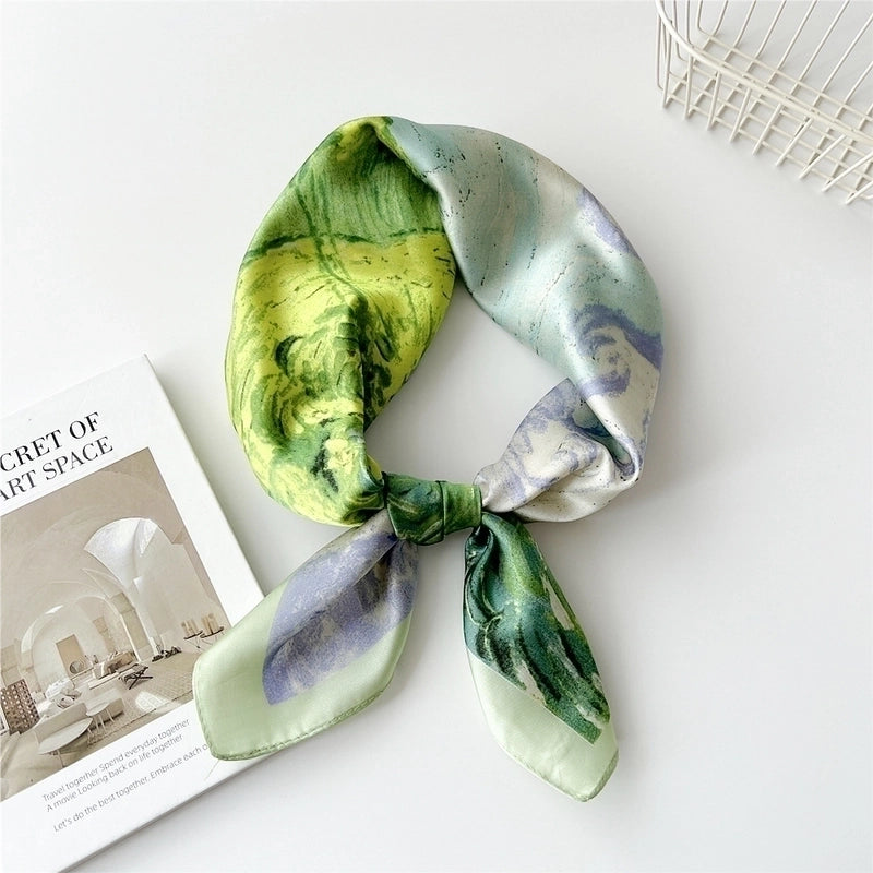 Women's Preppy Style Sweet Minimalist Plant Polyester Printing Silk Scarf