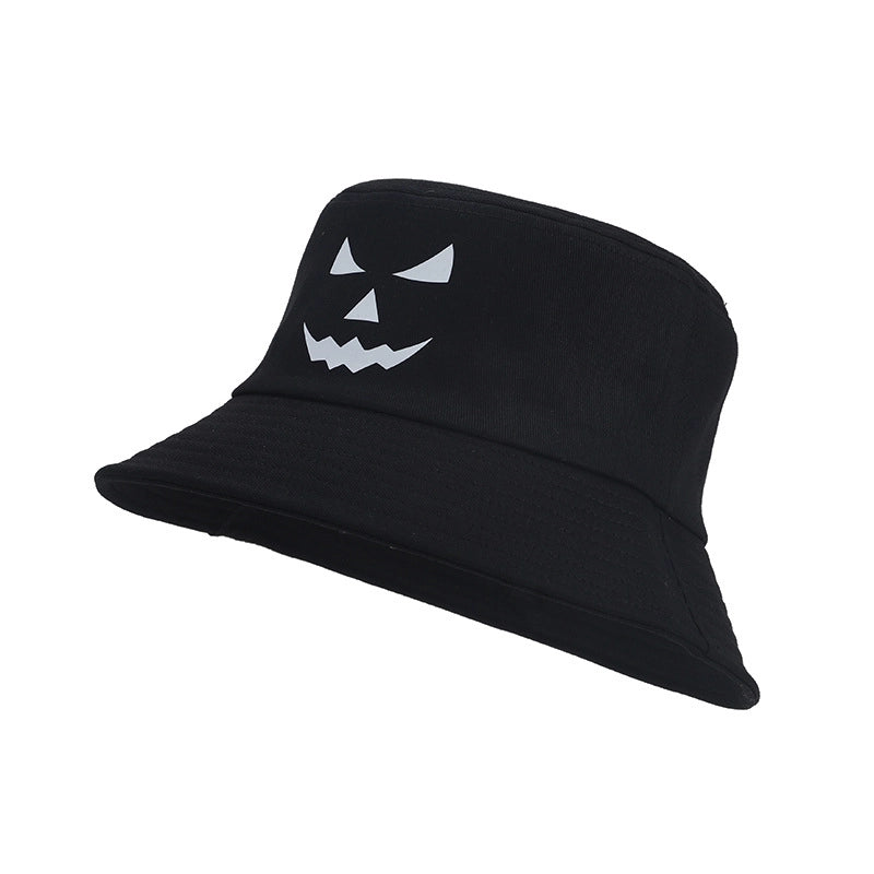 Women's Minimalist Solid Color Printing Flat Eaves Bucket Hat
