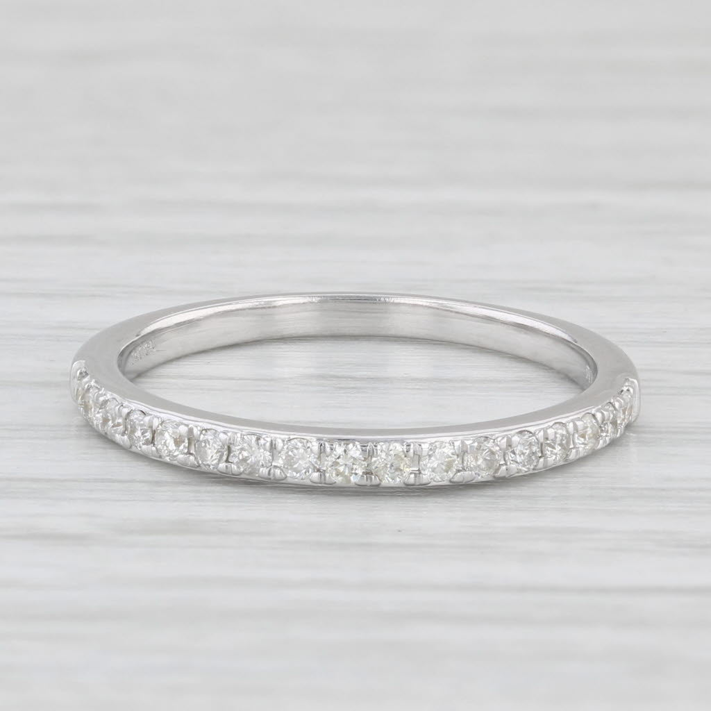 0.17ctw Diamond Wedding Band 14k White Gold Stackable Anniversary Ring Size 7