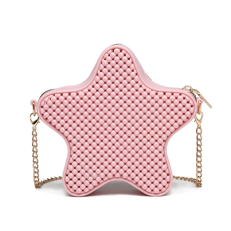 Women's Medium PVC Star Cute Zipper Jelly Bag