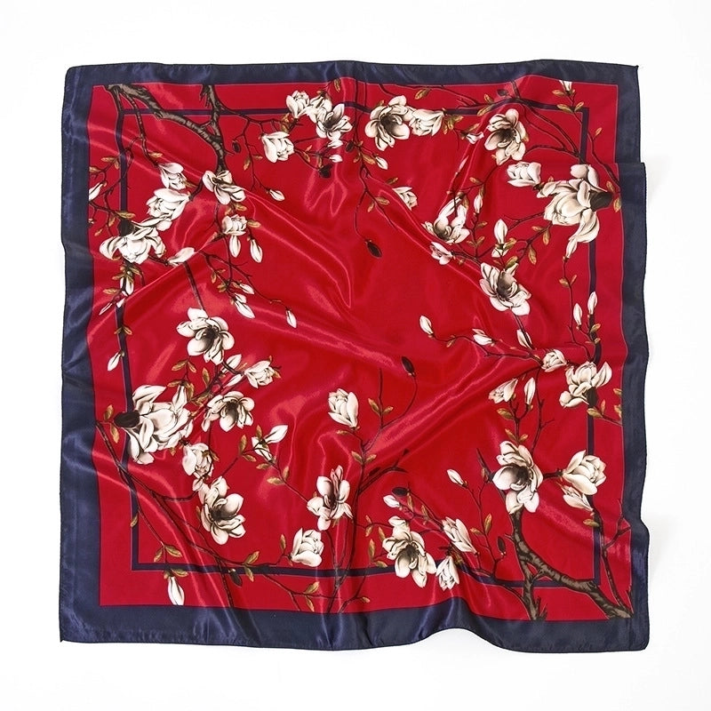 Spring Artificial Silk Women's Satin Scarf Printed All-matching Scarf 90 Large Kerchief Mother's Day Gift