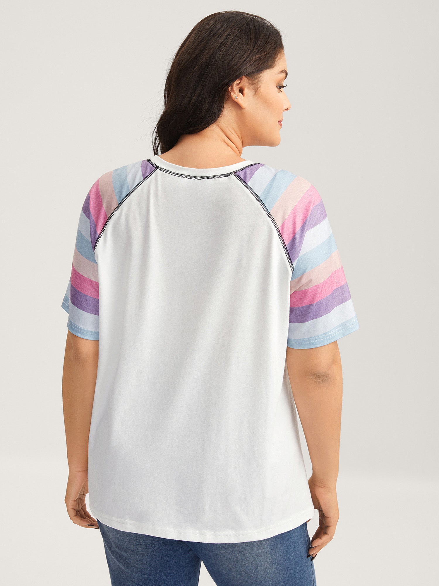 Colorful Stripes Raglan Sleeve T-Shirt