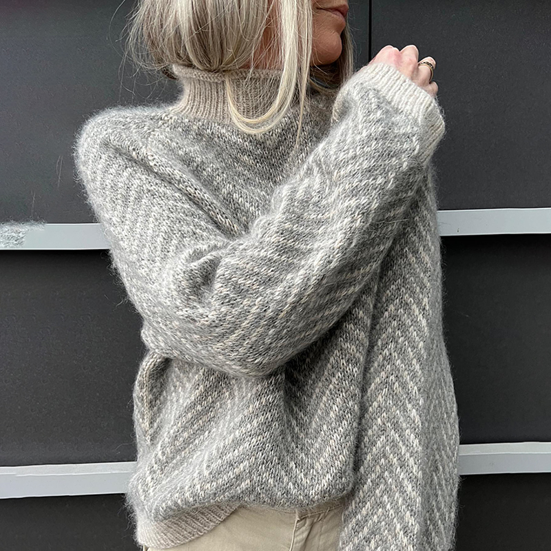 Vintage Herringbone Turtleneck Sweater