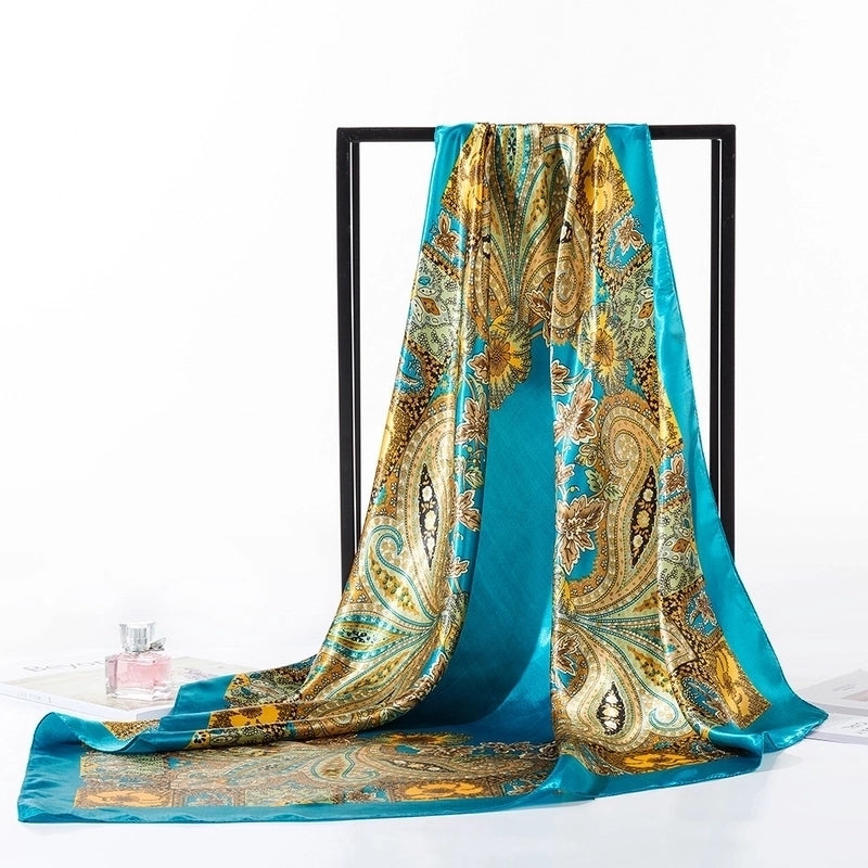 Women's Minimalist Flower Satin Printing Scarves & Gloves