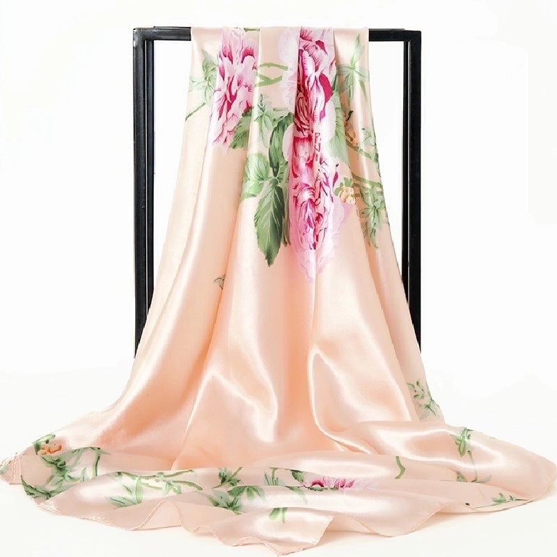Spring Artificial Silk Women's Satin Scarf Printed All-matching Scarf 90 Large Kerchief Mother's Day Gift