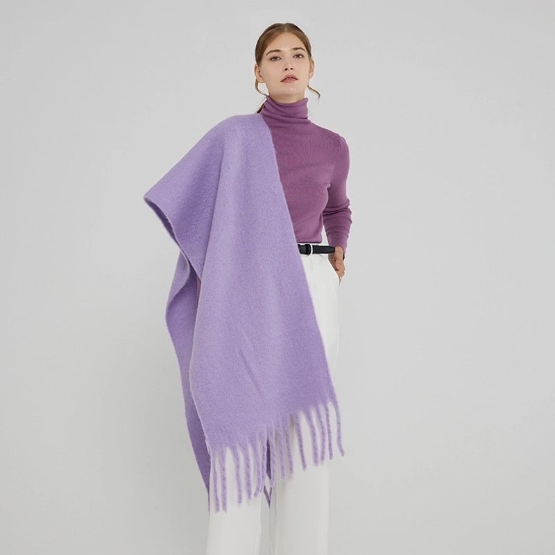 Women's Fashion Solid Color Polyester Winter Scarves