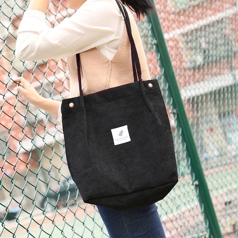 Women's Streetwear Solid Color Canvas Shopping Bags